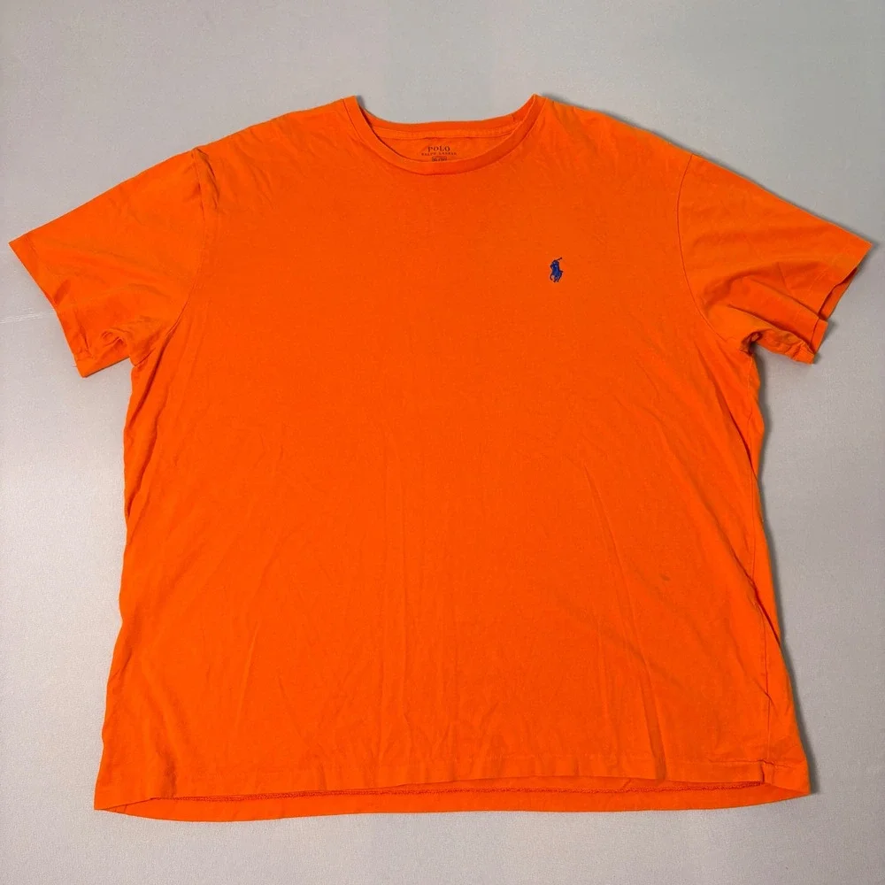Polo Ralph Lauren Orange Logo Men's XL Crew Neck Short Sleeve T-Shirt
